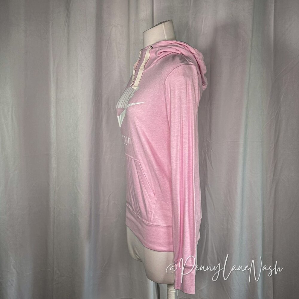 NIKE Just Do It Pullover Organic Cotton Hoodie In Pink - Picture 4 of 7